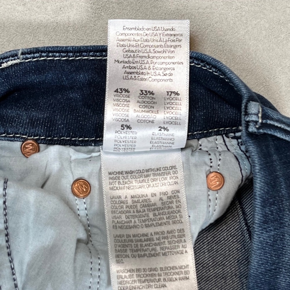 Mother Looker Ankle Fray Jeans Women's Sz 24 Tongue And Chic High Waisted Skinny - Picture 9 of 10